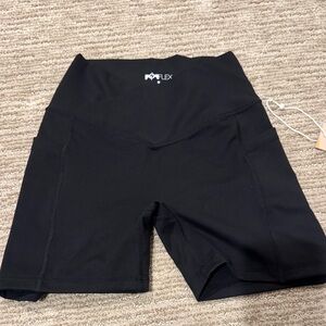 POPFLEX Black High-Waist Women's Bike Shorts